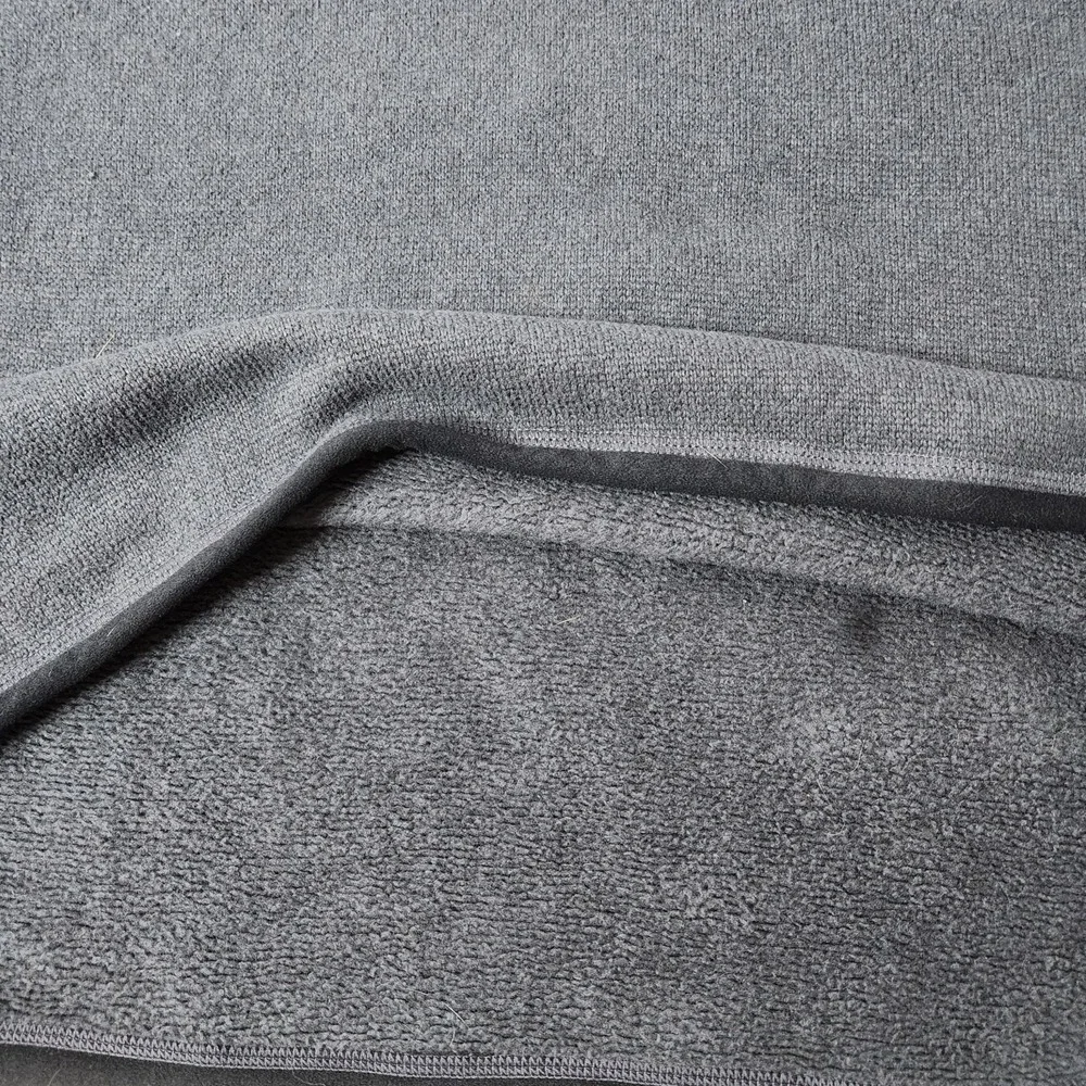Koppen Fleece Pullover 1/4 Zip Mock Collar Gray‎ Raglan Sleeve Size Large